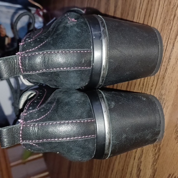 Jambu Black Leather Lace-Up San Fran Encore Oxford Heels Size 7, Pink Trim - Picture 4 of 8